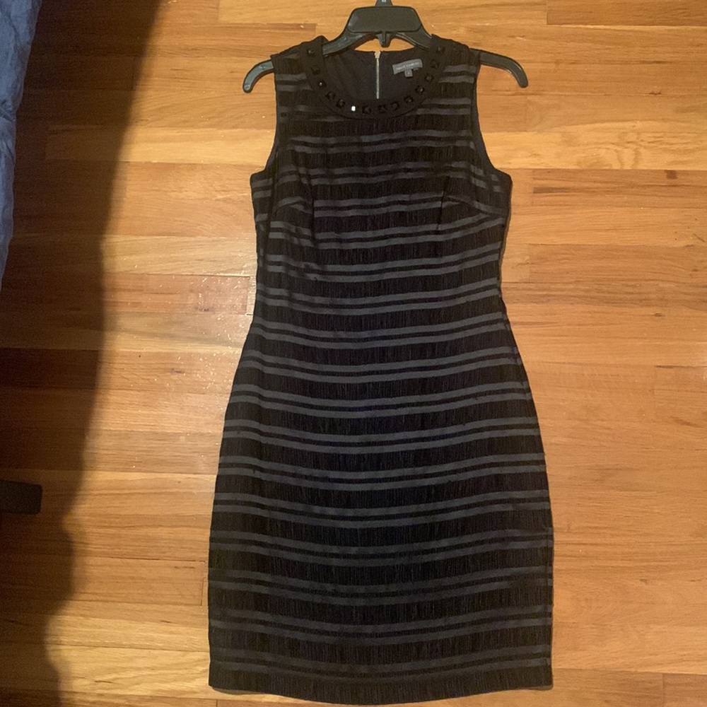 Vince Camuto Black fringe thread dress